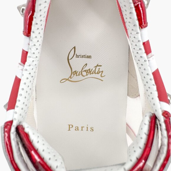 Christian Louboutin Sharkina Mesh Sneakers Size 37 US 7 White Red Loubishark 49 - Picture 13 of 15